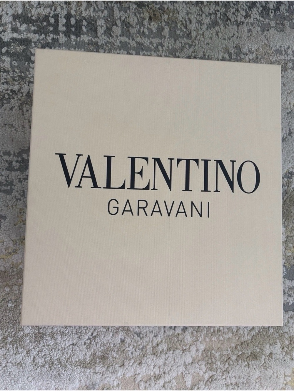 Authentic Valentino Garavani Empty Shoe Box Cream Beige Tissue & Card 13x12x4.5”